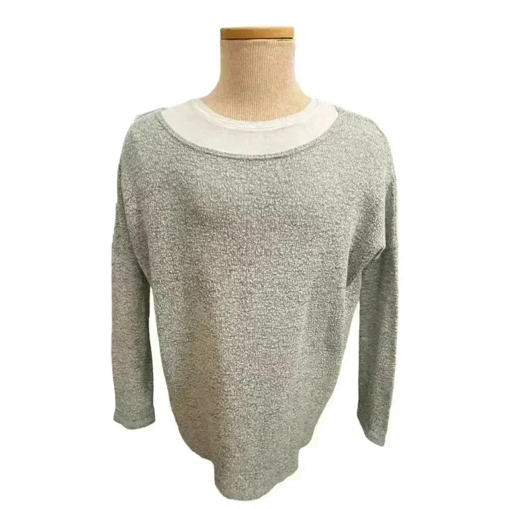Piko 1988 Womens Pullover Sweater Gray Long Sleeve Large WT39